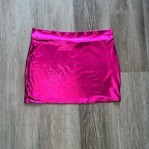 Kate Kasin hot pink metallic miniskirt